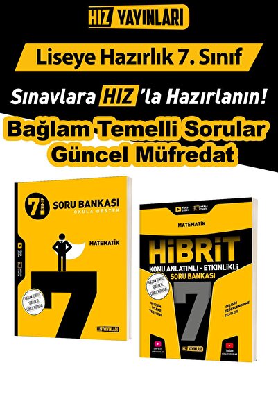 Hız Yayınları 7. Sınıf Matematik Soru Bankası Seti -Bağlam Temelli Sorular ve...