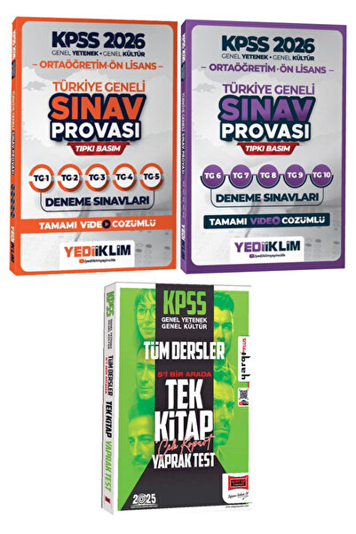 Yediiklim Yayınları 2026 KPSS Ortaöğretim-Ön Lisans Türkiye Geneli Sınav Prov...