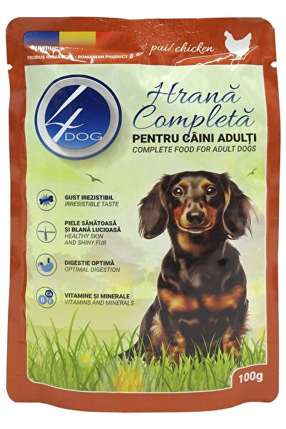 4dog Pouch, Dog Food in Sauce, 100 g Chicken