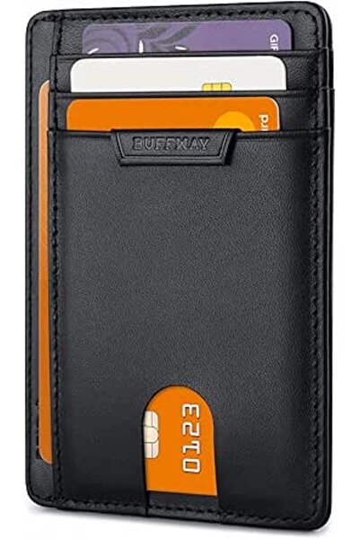 Buffway Mens RFID Blocking Slim Bifold Wallet Minimalist Leather Small Wallet...
