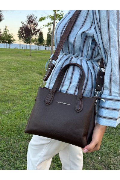 Just Polo Women's Hand and Shoulder Bag with Zippered Compartments