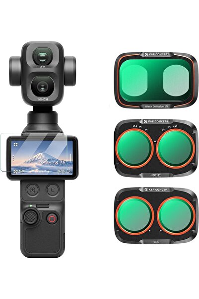 DJI Osmo Pocket 4P CPL + Black Diffusion 1/4 + ND2-32 Filter Kit (Alüminyum Çerçeve)