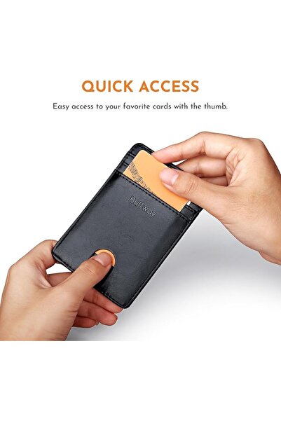 Buffway Mens RFID Blocking Slim Bifold Wallet Minimalist Leather Small Wallet...
