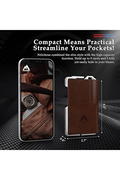 MURADIN Tactical Minimalist Wallet for Men, Slim RFID-Blocking Metal Card Hol...