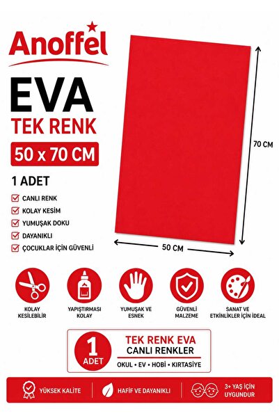 Anoffel Eva 50X70 Kırmızı Tek Renk 1 Adet