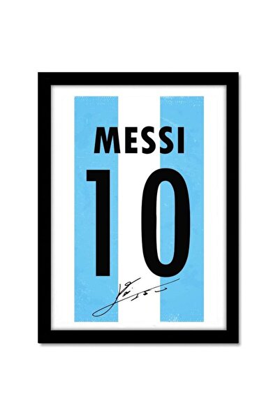 Generic Messi Jersey Argentina Art Print Man Utd Framed Poster, Multicolour, ...
