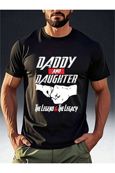 kai22 تي شيرت رجالي مطبوع عليه "DADDY AND DAUGHTER" |   تي شيرت صيفي مريح وصد...
