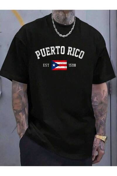 799 100% Cotton Rico Est 1508 Puerto Rican Flag Independence Day T-Shirt Wome...