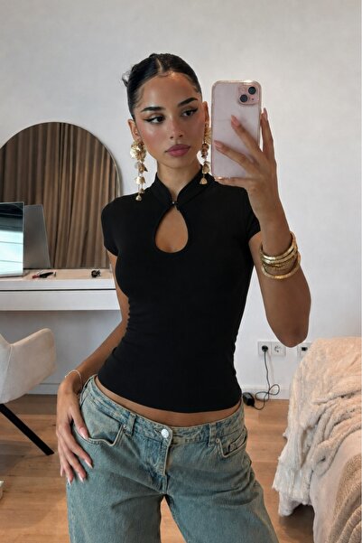 Hola Lady Pencere Detaylı Top HL058