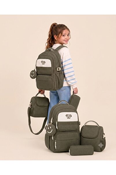 çantamgelsin 4-Piece Luxury Waterproof Elementary School Bag Set with Lunch B...