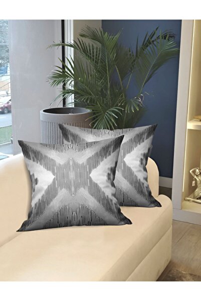 Ardizayn X - Gray, 43X43Cm Velvet Fabric 2-Piece Throw Pillow Cover - Double-...