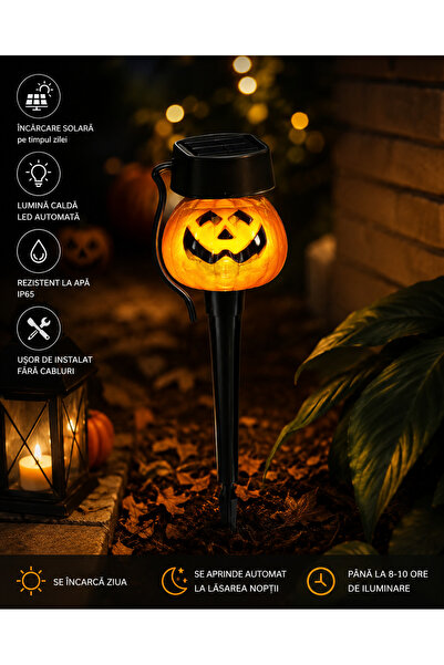 Generic Brand Lampă Solară LED Halloween – Dovleac Decorativ pentru Grădină, ...