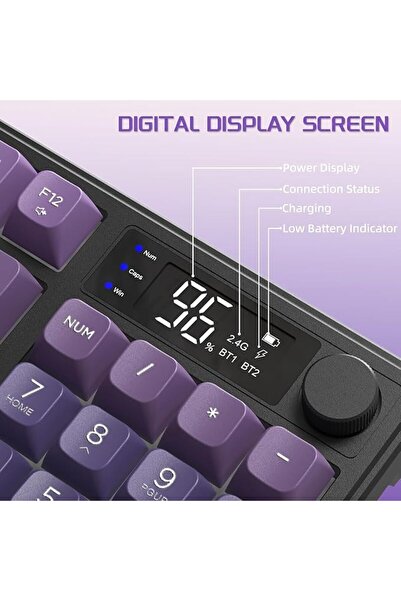 FREE لوحة مفاتيح ألعاب لاسلكية وولف M96، غشاء كريمي، 94 مفتاحًا، ANSI-Moonlig...