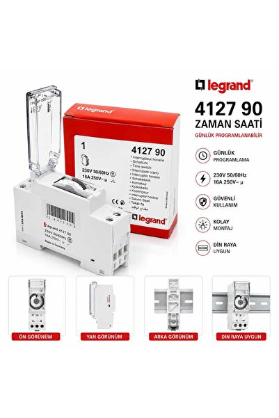 LEGRAND 4127 90 Analog Zaman Saati 230V 16A - Günlük Programlanabilir Ray Tipi Zaman Rölesi