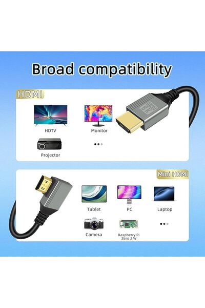 JOYZZZ محول HDMI صغير إلى HDMI بدقة 8K، كابل HDMI 2.1 بسرعة نقل 48 جيجابت في ...