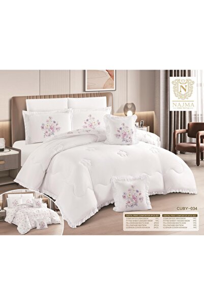 NAJMA Nofrin Microfiber Summer Quilt Reversible Plain and Textured - 8 Pieces...