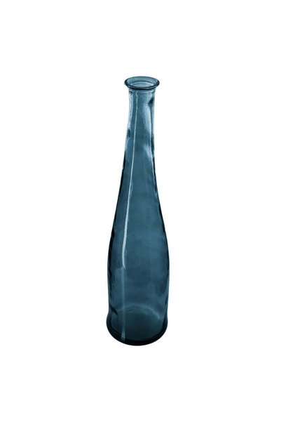 Atmosphera Vază înaltă, sticlă reciclată - Storm Blue, H.80 cm
