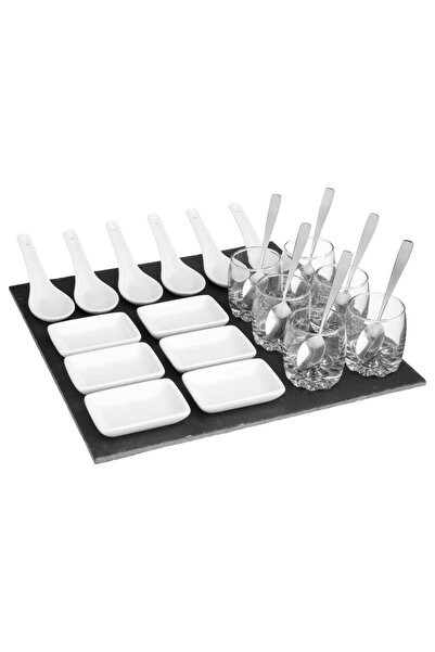 Secret de Gourmet Platouri pătrate pentru aperitive, 25 de bucăți, „Ardoise” ...