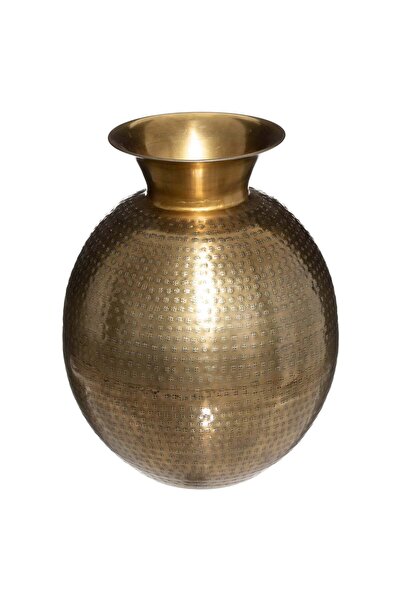 Atmosphera Vază "Oasis", metal ciocănit - Auriu, H.40 cm