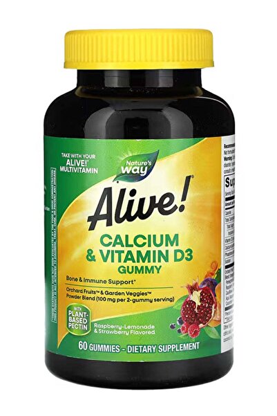 Nature's Way Alive Calcium Plus Vitamin D3 Gummies 60 Gummies