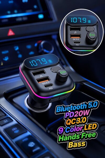 Generic 1 Pc Wireless Bluetooth 5 Car Fm Transmitter Mp3 Player Handsfree Pd ...
