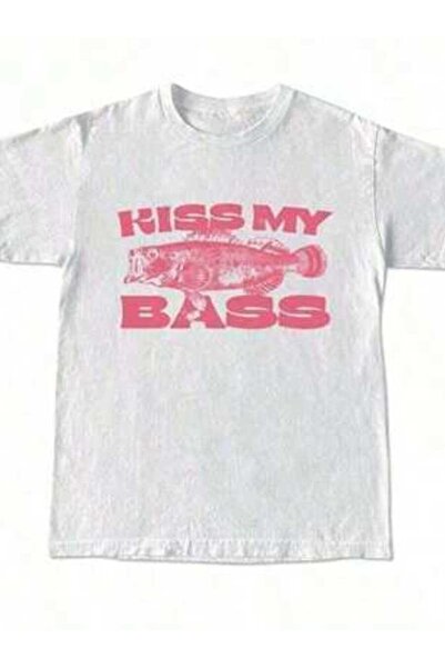 23ERVA قميص صيد السمك بتصميم كلاسيكي من Kiss My Bass، قميص بتصميم جرافيك وردي...