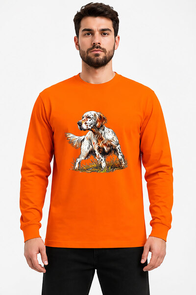 The Baski تي شيرت للجنسين مطبوع عليه كلب English Setter للصيد، ذو طابع طبيعي،...