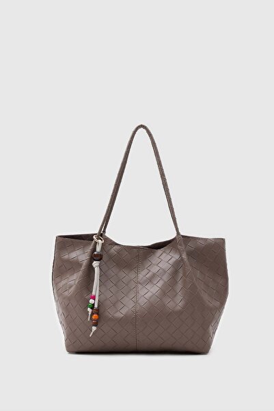 Shule Bags Miura Charm Detailed Knitted Shoulder Mink