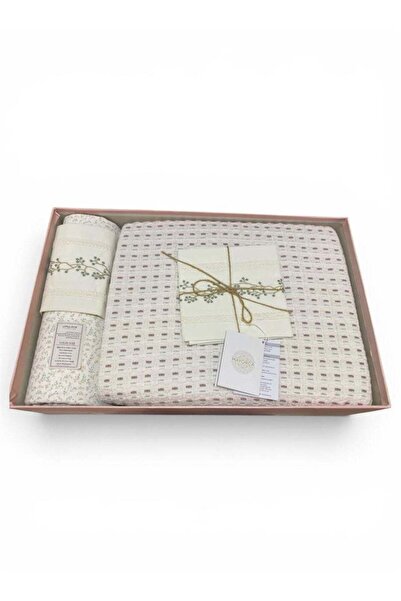 EXPERT Elegant Mallorca Luxury Summer Bedspread Set – Off-White Embroidered w...