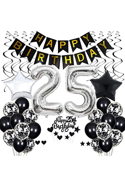 Generic Brand 25th Birthday Party Balloon Set