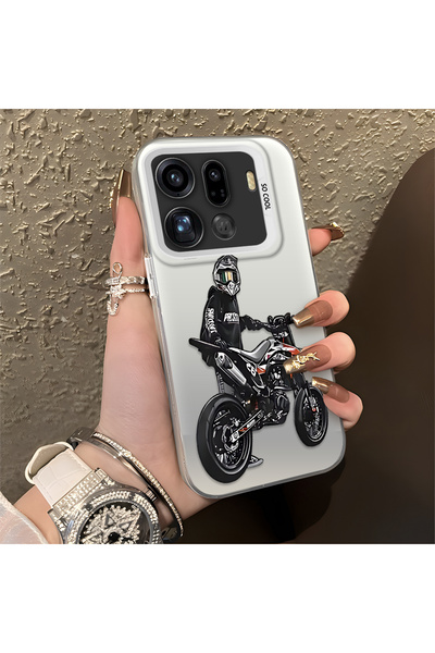 CHICASELUX Oppo Find X9 Pro 5g Compatible Motorcycle Rider Drawing with Helme...