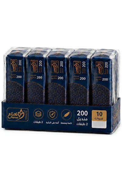 Generic Brand ورق مناديل - كرتون (5 لفات × 10 عبوات) - 200 ورقة لكل عبوة - طب...