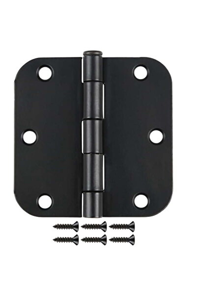 STARSTAR 6-Pack Matte Black Round Interior Door Hinges, 3.5"x3.5", 5/8" Radiu...