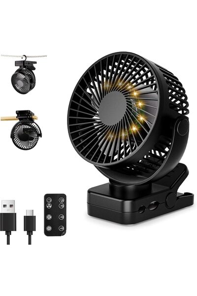 STARSTAR Portable clip - on fan, 5.5 - inch rechargeable battery fan, with re...