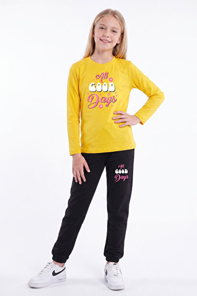 FYK KİDS Girls' Printed Long Sleeve Tracksuit Set
