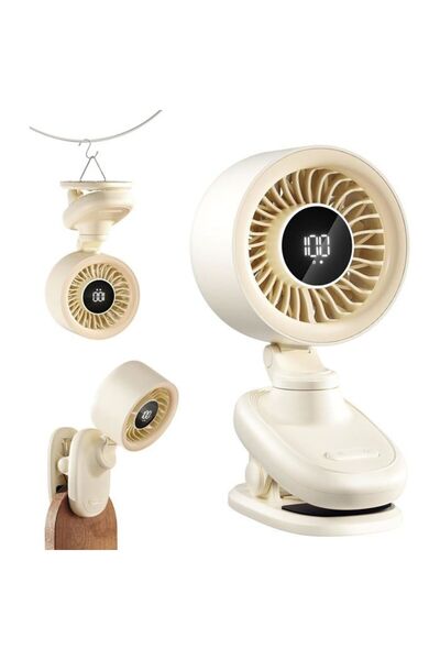 STARSTAR Mini clip-on USB desktop fan with rechargeable battery, oscillation ...