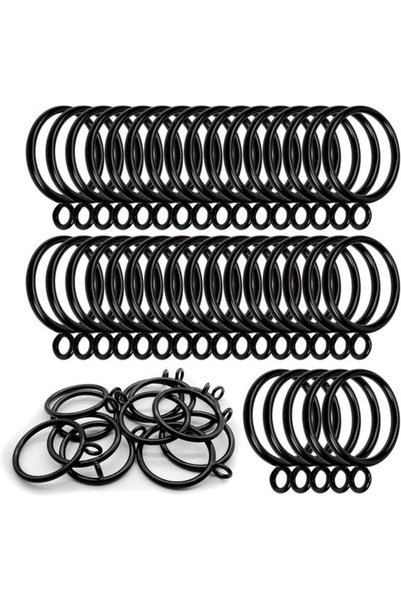 Morvena Picks Inele metalice pentru perdele - 50 bucati - 38 mm - Negru - Ote...