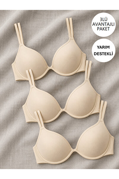 Nurteks Intimo Donna 901040 Stylish Bra with Side Support and Push-Up Feature...