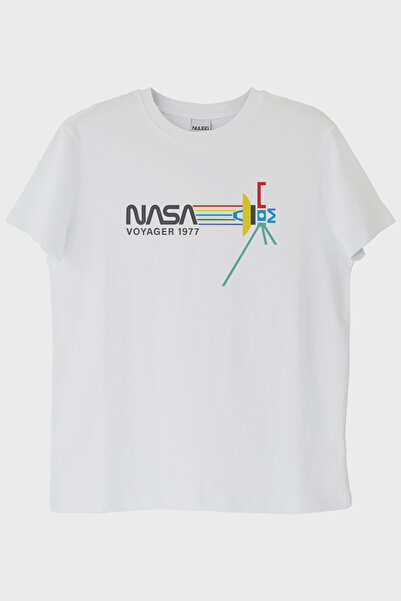 lofux Retro Nasa Voyager 1977 Vintage Space T-Shirt White