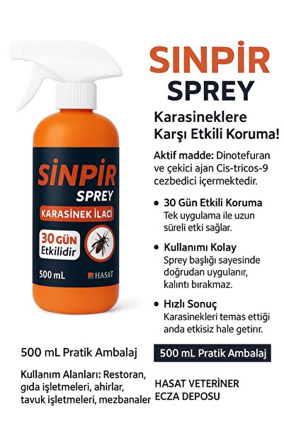 HASAT SİNPİR Sprey Kara Sinek Ve Haşere ilacı 500 ml