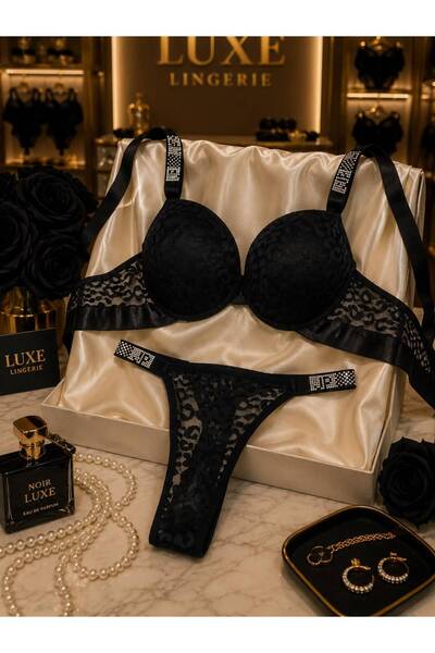 TAŞDELEN AVM Velsoray Women's Underwire Black Lace Detailed Padded Supportive...