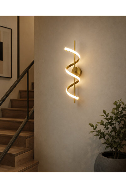 VEGA AYDINLATMA Helix Modern LED Burgu Duvar Apliği 50x8 cm Pilli ve Elektrikli