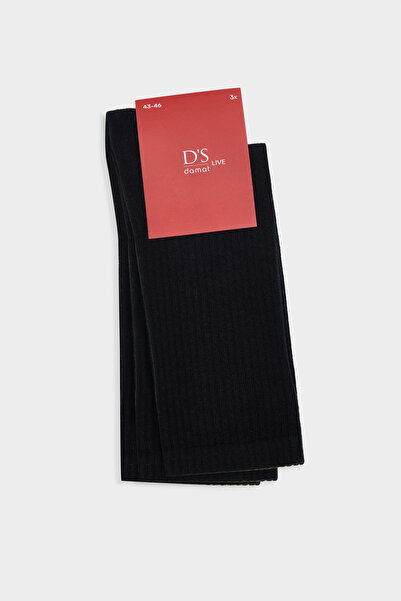 Twn Black 3-Piece Cotton Tennis Sports Socks Set