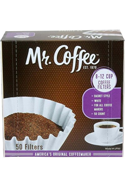 mr.coffe فلاتر قهوة مستر كوفي، عبوة 50 (8-12) كوب، لون أبيض