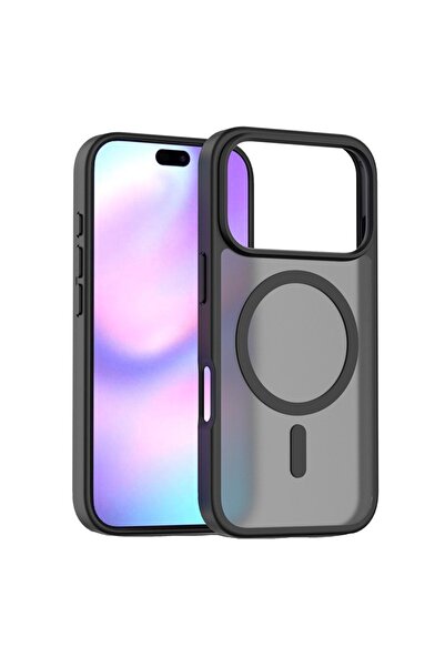 OEM Θήκη Τηλεφώνου για Apple iPhone 17 Pro 6.3 " Ημιδιαφανής Μαύρη Ματ Παγωμέ...