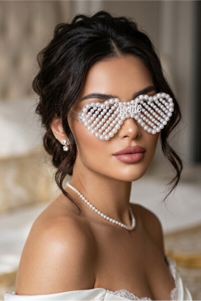 bb bridal boutique İncili Bride Yazılı Işıklı After Party Gözlüğü, Bride Gözl...