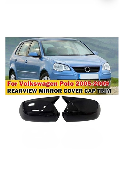 Harphour Volkswagen Polo 2005-2009 Uyumlu Yarasa Ayna Kapağı Pianoblack İthal...