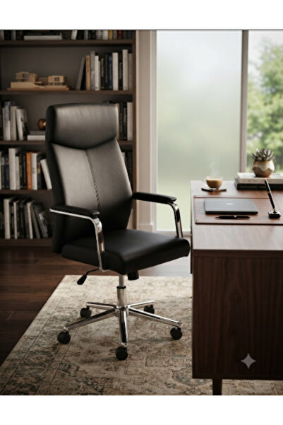 Palma homez Modern Black Leather Executive Office Chair with Wheels Ergonomic...