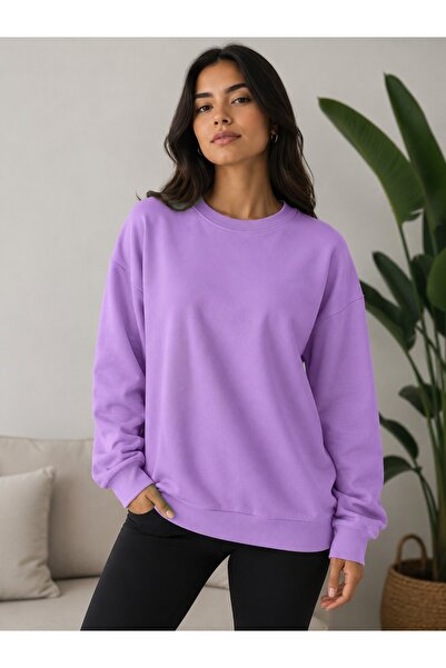 herkesemoda سويت شيرت موسمي بياقة دائرية