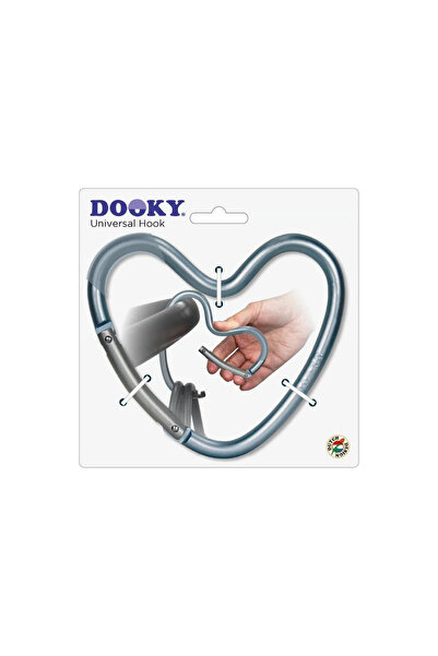 DOOKY Cârlig/clemă pentru cărucior Heart Albastru Mat